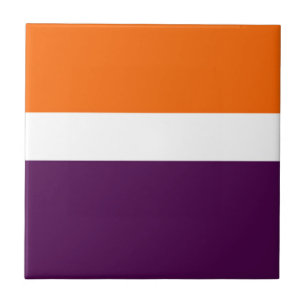 Orange, Lila Schlichte Farbblockgestaltung Fliese