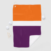 Orange, Lila Schlichte Farbblockgestaltung Golfhandtuch (Insitu)
