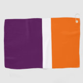 Orange, Lila Schlichte Farbblockgestaltung Golfhandtuch (Horizontal)