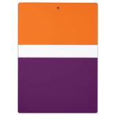 Orange, Lila Schlichte Farbblockgestaltung Klemmbrett (Rückseite)