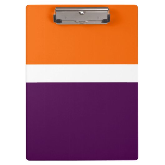 Orange, Lila Schlichte Farbblockgestaltung Klemmbrett (Vorderseite)