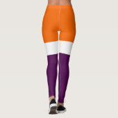 Orange, Lila Schlichte Farbblockgestaltung Leggings (Rückseite)