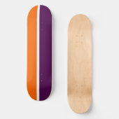 Orange, Lila Schlichte Farbblockgestaltung Skateboard (Vorderseite)