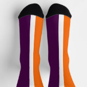 Orange, Lila Schlichte Farbblockgestaltung Socken (Oben)