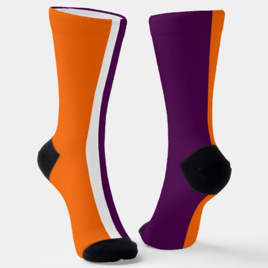 Orange, Lila Schlichte Farbblockgestaltung Socken