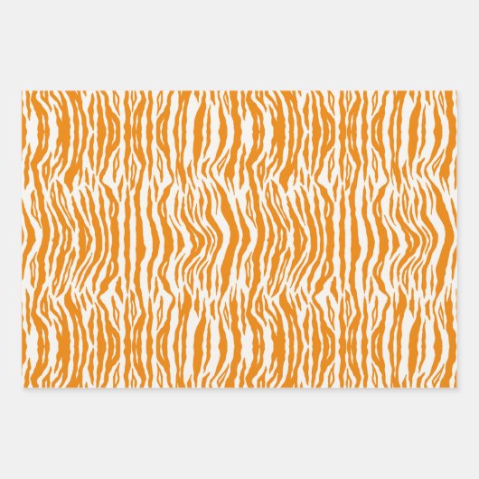 Orange Lila Schwarz-weißes Zebra Geschenkpapier Set (Vorderseite 3)