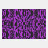 Orange Lila Schwarz-weißes Zebra Geschenkpapier Set (Vorderseite 2)