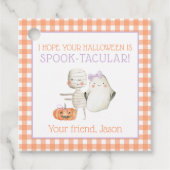 Orange Lila Spook-takuläre Halloween Spooky Kids Geschenkanhänger (Vorderseite)
