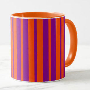 Orange Lila Stylische Streifenmuster Design Tasse