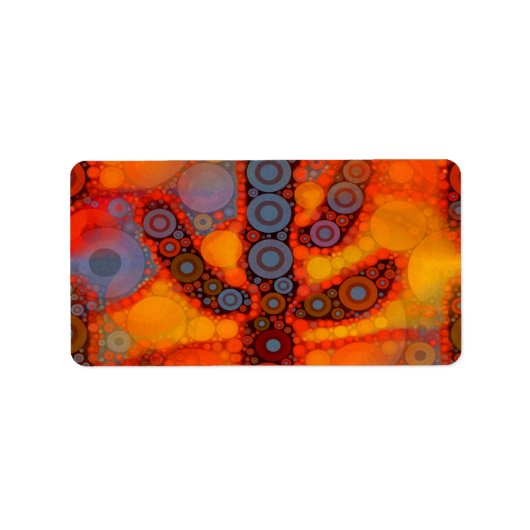 Orange Lila Südwest Saguaro Cactus Mosaic Adressaufkleber (Vorne)