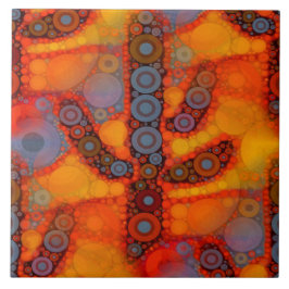 Orange Lila Südwest Saguaro Cactus Mosaic Fliese