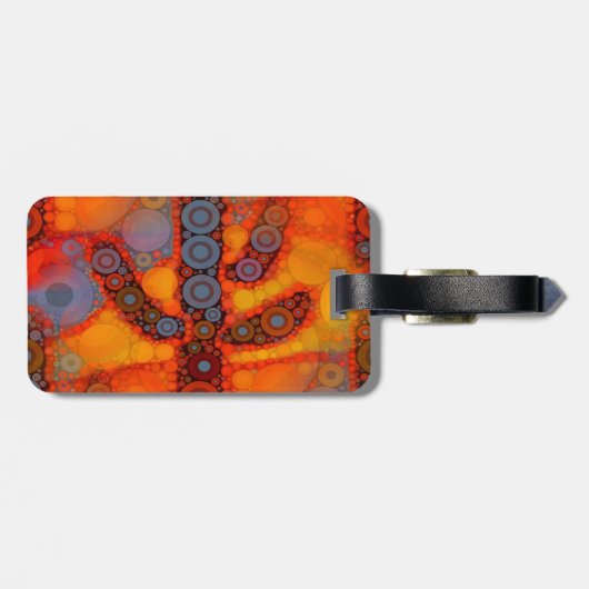 Orange Lila Südwest Saguaro Cactus Mosaic Gepäckanhänger (Rückseite horizontal)