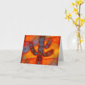 Orange lila südwestliches Saguaro-Kaktus-Mosaik Karte (Gelbe Blume)