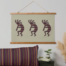 Orange Lila Tan Black Southwest Kokopelli