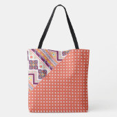 Orange Lila trendy dots Aztec Name Monogram Tasche (Rückseite)