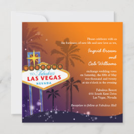 Orange & Lila Twilight Las Vegas Wedding Einladung