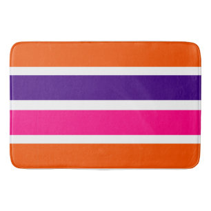 Orange, lila und heißes Rosa-Neonstreifen Badematte
