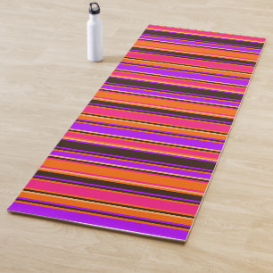Orange, Lila und Magenta Striped Yoga Mat Yogamatte