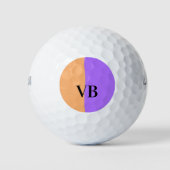 Orange lila Volltexteinheit mit Namensbuchstaben Golfball (Vorderseite)