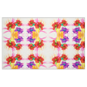 Orange LilaBlumenmuster Stoff (Fat Quarter (45,7 x 55,9 cm))