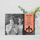 Orange Lilie Banner Save the Date einladen (Stehend Vorderseite)