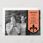 Orange Lilie Banner Save the Date einladen (Vorne/Hinten)