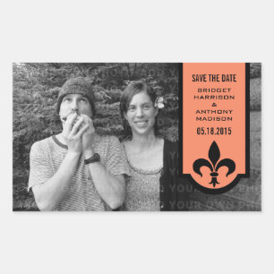Orange Lilie Banner Save the Date Sticker