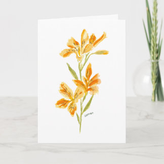 Orange-Lilien-Aquarell-Grußkarte Karte