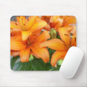 Orange Lilien-Blumen Mousepad (Mit Mouse)