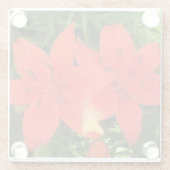 Orange Lilien Glasuntersetzer (Rückseite)