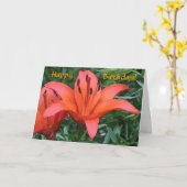 Orange Lilienkarte Karte (Gelbe Blume)