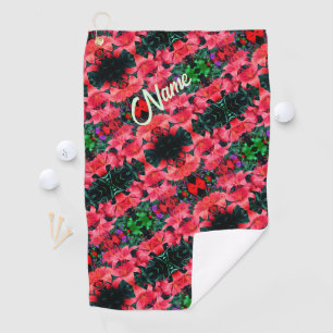 Orange Lilies Abstraktes Muster Personalisiert Golfhandtuch