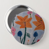 Orange Lilies Abzeichen Button (Vorne & Hinten)