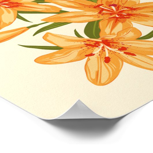 Orange Lilies. Blume Poster (Ecke)