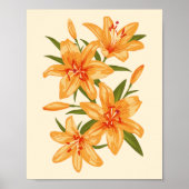 Orange Lilies. Blume Poster (Vorne)