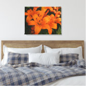 Orange Lilies Wrapped Canvas Leinwanddruck (Insitu (Schlafzimmer))
