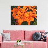 Orange Lilies Wrapped Canvas Leinwanddruck (Insitu (Wohnzimmer))