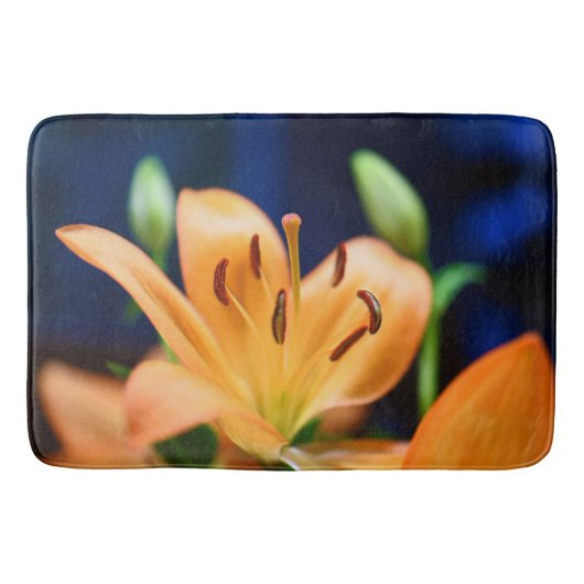 Orange Lilly Blume Blosso Badematte (Vorderseite)