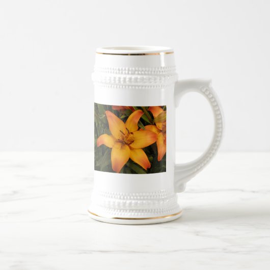 Orange Lily Bierglas (Rechts)
