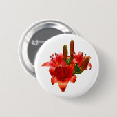 Orange Lily Blossoms Button (Vorne & Hinten)