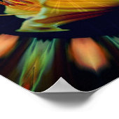 Orange Lily Blume Abstrakte Kunst Poster (Ecke)