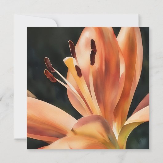 Orange Lily Blume Art Flat Note Card Dankeskarte (Vorderseite)