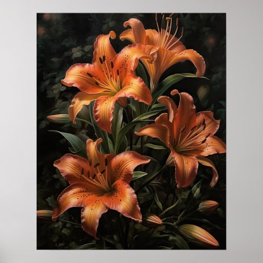 Orange Lily Blume Art Print Poster (Vorne)