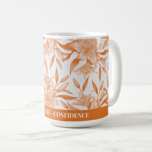 ORANGE LILY BLUME BEDEUTET TASSE (VorderseiteRechts)