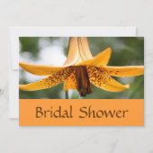Orange Lily Blume Dusche Einladung (Vorderseite)