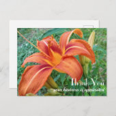 Orange Lily Blume Geschenk Vielen Dank Postkarte (Vorne/Hinten)
