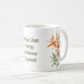 Orange Lily Blume Kaffeetasse (VorderseiteRechts)