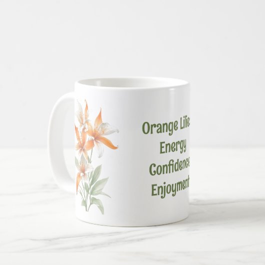 Orange Lily Blume Kaffeetasse (Vorderseite Links)