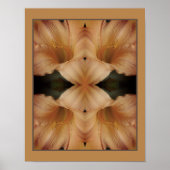 Orange Lily Blume Nah Up Mirror Abstrakt Poster (Vorne)
