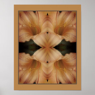 Orange Lily Blume Nah Up Mirror Abstrakt Poster